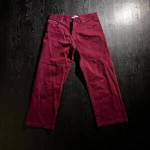 Vintage Paco Jeans Dark Red Maroon - missing button